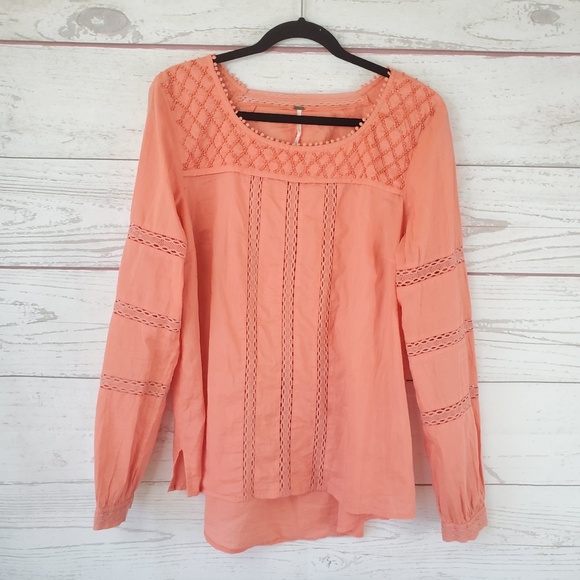 Free People Tops - Free People tunic with lace stripes and bead work